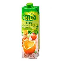 Hello 100% Mrkvová-jablková-pomarančová ovocně-zeleninová šťava 1 l