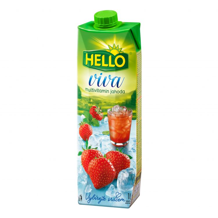 Hello Viva Multivitamínový - jahodový ovocný nápoj 1 l