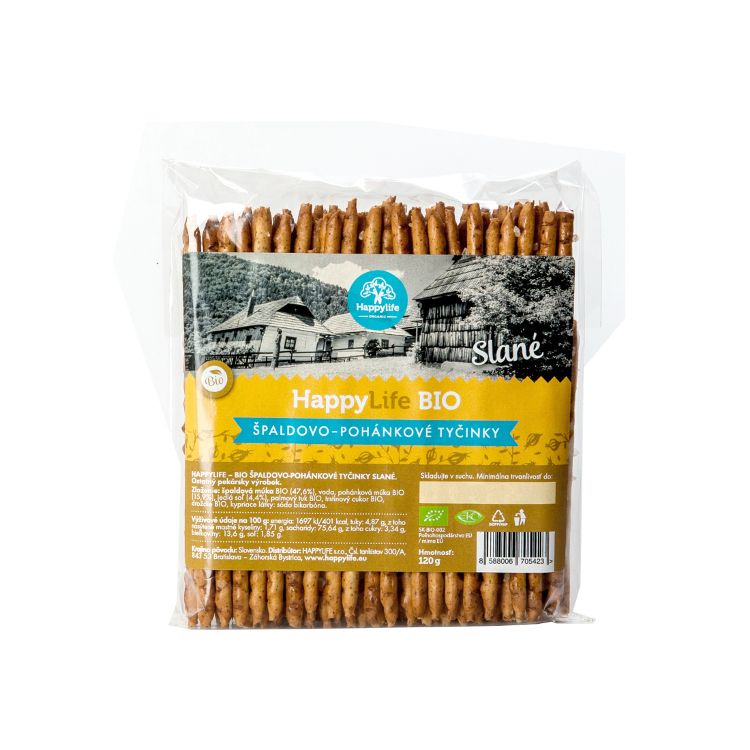Happylife Bio Tyčinky špaldovo-pohánkové - slané 120g - eDELIA.sk