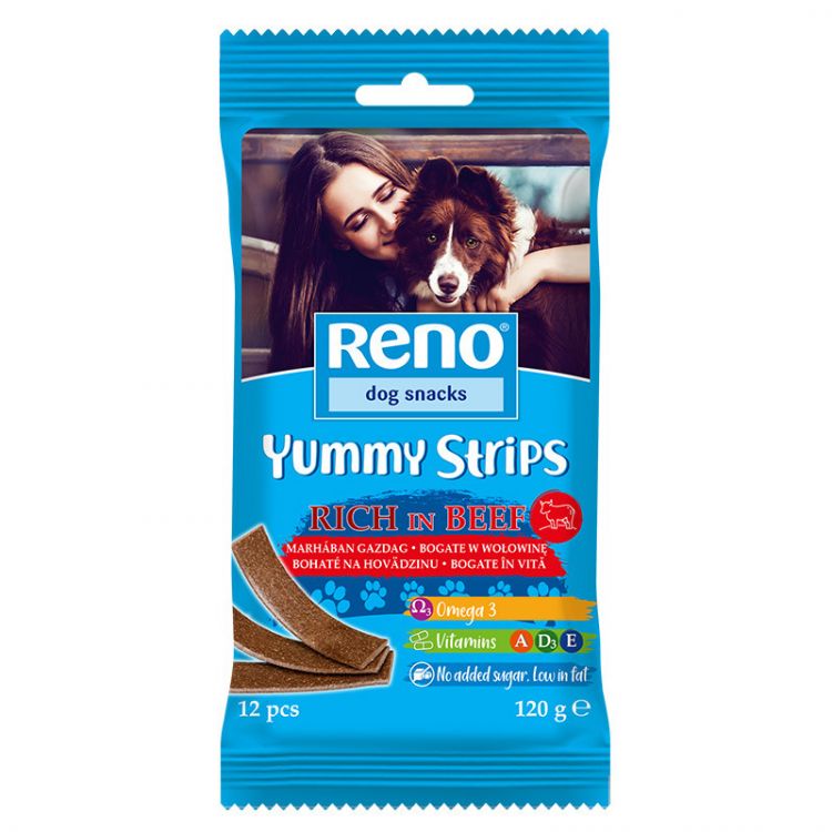 Reno Snack mäsité prúžky pre psov 120g hovädzie