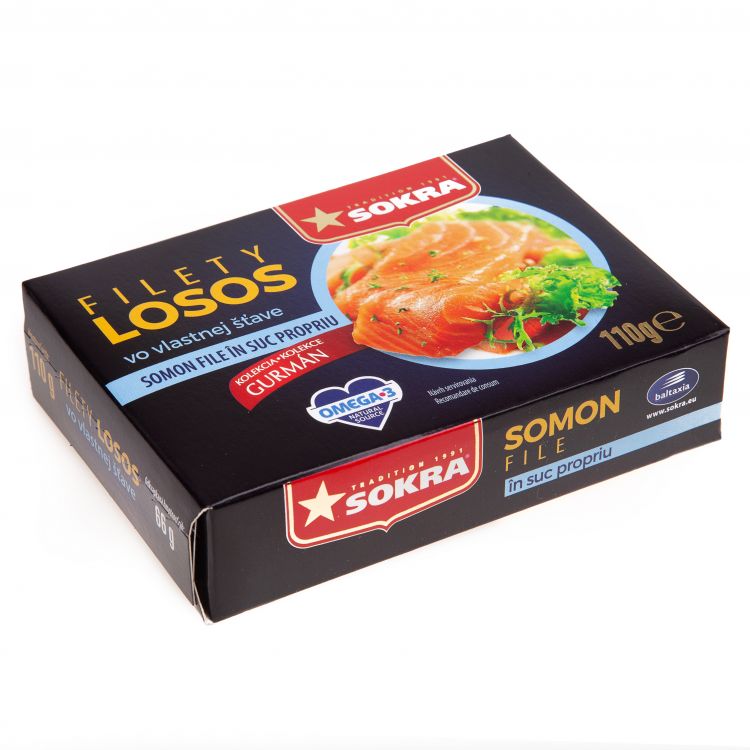 SOKRA Filety z Lososa vo vlastnej šťave 110 g