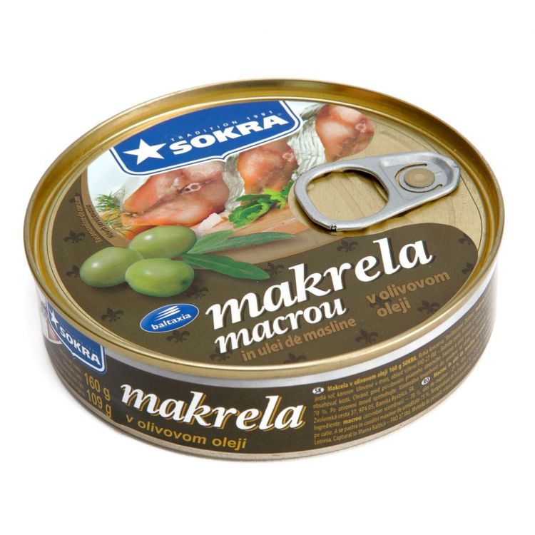 SOKRA Makrela v olivovom oleji 160 g
