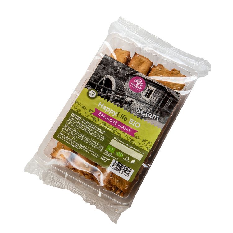 Happylife Plátky špaldové - so sezamom BIO 150g - eDELIA.sk