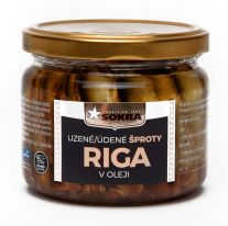 SOKRA Šproty v rastlinnom oleji údené - SKLO 250 g