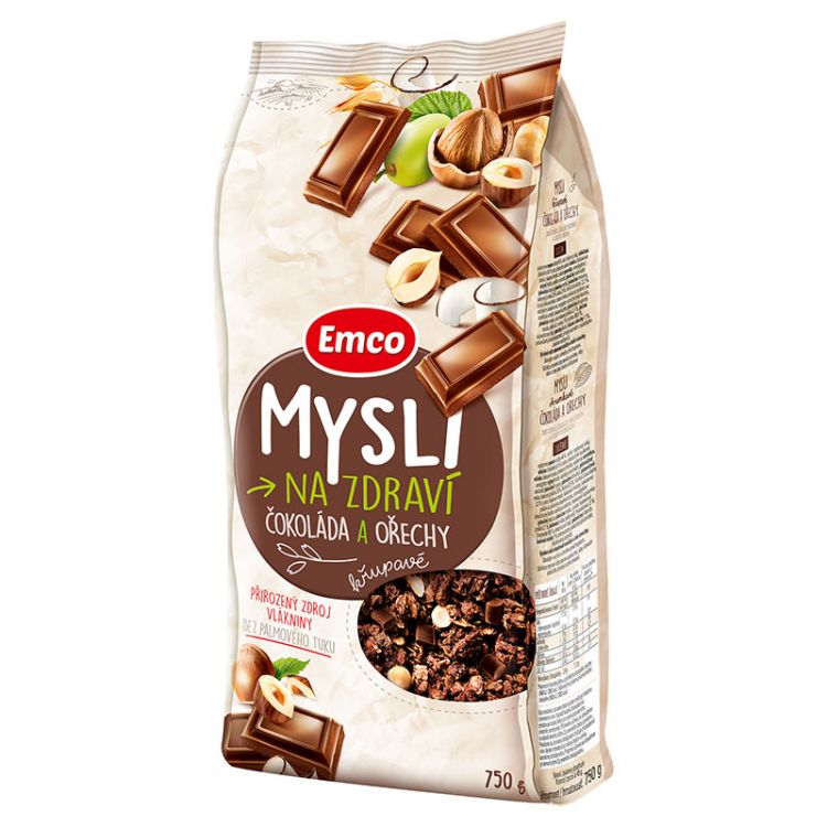 Emco Mysli na Zdraví Chrumkavé čokoláda a orechy 750 g - eDELIA.sk