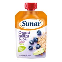 Sunar Ovocná kašička čučoriedka, jablko, ovsené vločky 120 g