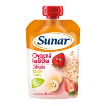 Sunar Ovocná kašička jahoda, banán, ovsené vločky 120 g 