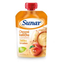 Sunar Ovocná kašička broskyňa, jablko, ovsené vločky 120 g 
