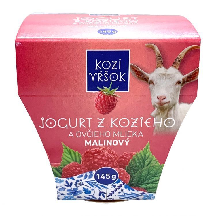 Kozí vŕšok, Jogurt z kozieho a ovčieho mlieka malinový 145 g