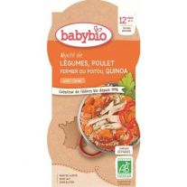 BABYBIO menu zelenina s kuracím mäsom a quinoa 2x200 g