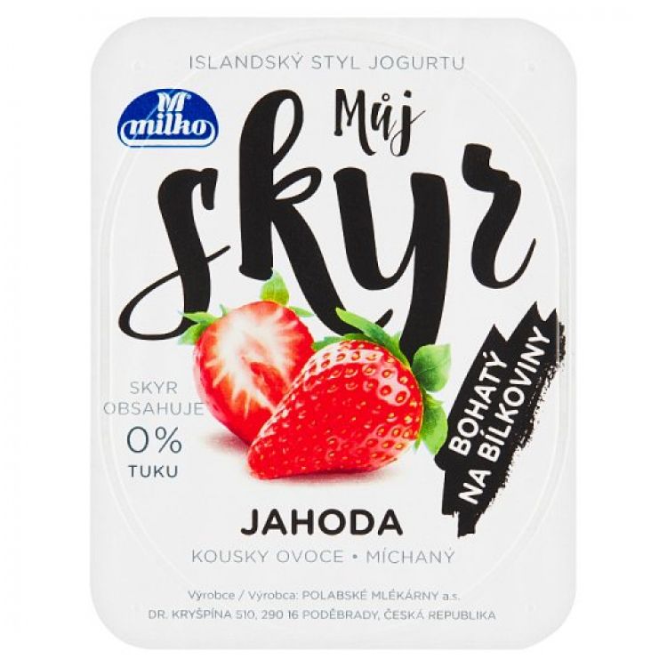 Milko Môj Skyr 0% tuku Jahoda 130 g