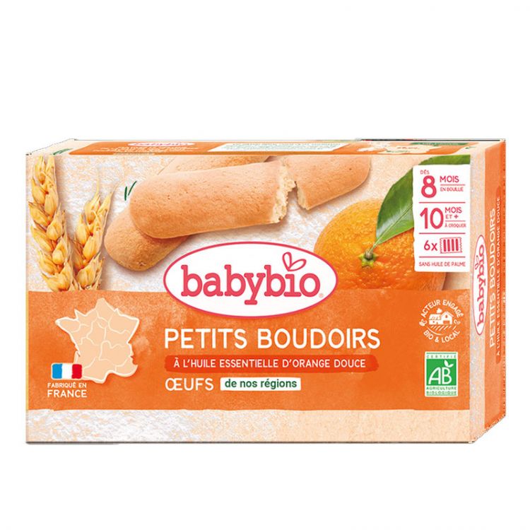 BABYBIO Bio Piškóty s esenciálnym olejom sladkého pomaranča 120 g
