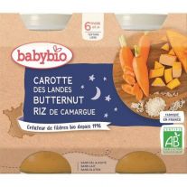 BABYBIO Večerné menu mrkva, tekvica, ryža 2x200 g