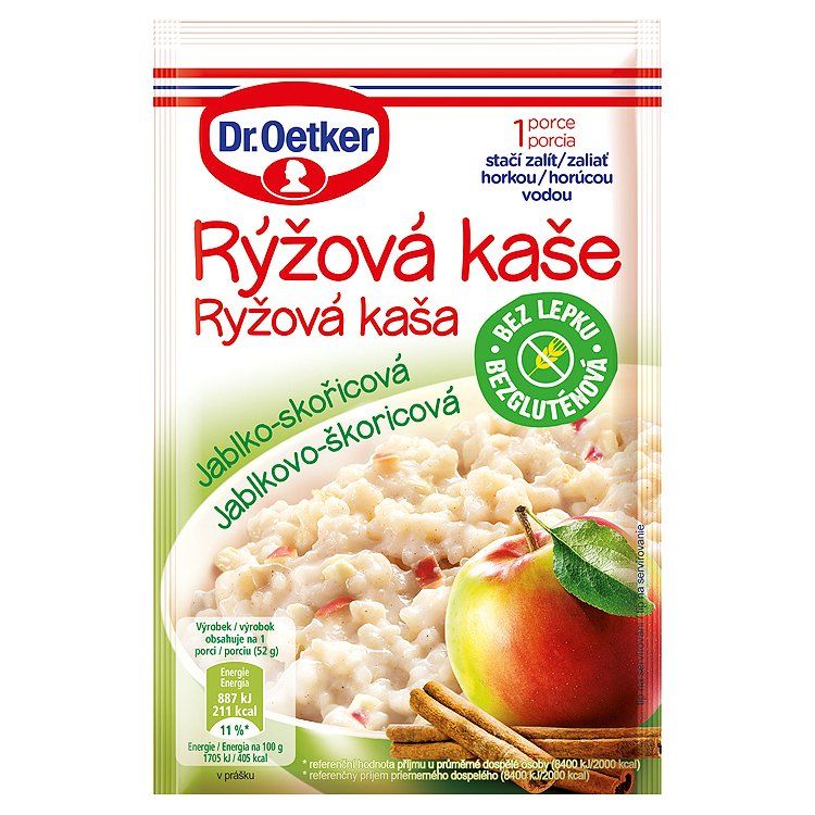 Dr. Oetker Ryžová kaša Bezgluténová Jablko a Škorica 52 g