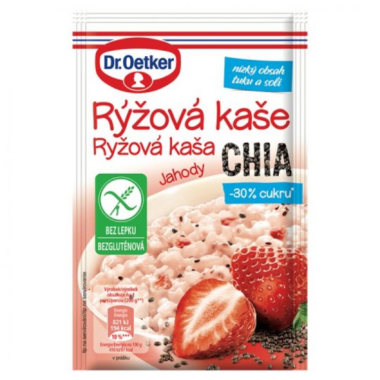 Dr. Oetker Ryžová kaša Bezgluténová Jahoda 50 g