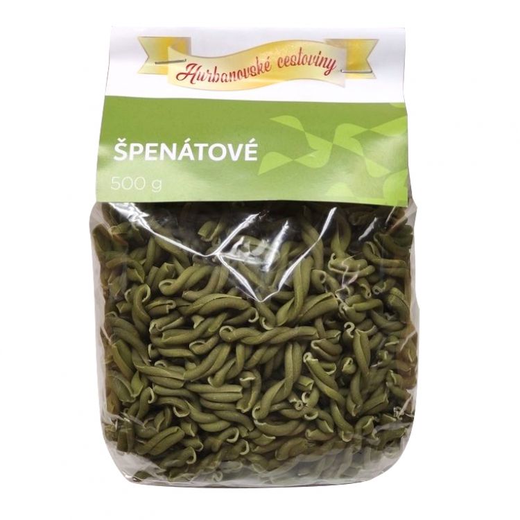 Hurbanovské cestoviny Špenátové Vrkoče 500 g