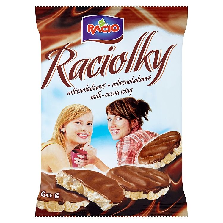 Racio Raciolky Minichlebíčky ryžové s mliečnokakaovou polevou 60 g