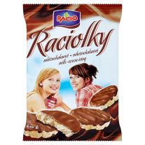 Racio Raciolky Minichlebíčky ryžové s mliečnokakaovou polevou 60 g