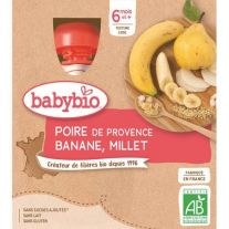 BABYBIO kapsička hruška banán proso 4x90 g