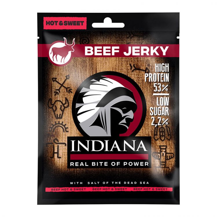 Indiana Jerky Beef (hovädzie) Hot & Sweet 25g