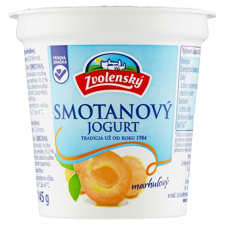 Zvolenský Smotanový jogurt marhuľový 145 g - eDELIA.sk