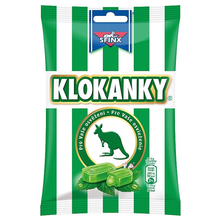 SFINX Klokanky cukríky s náplňou s príchuťou mentolu a eukalyptu 90 g