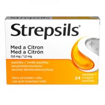 STREPSILS Med a citrón 24 tvrdých pastiliek