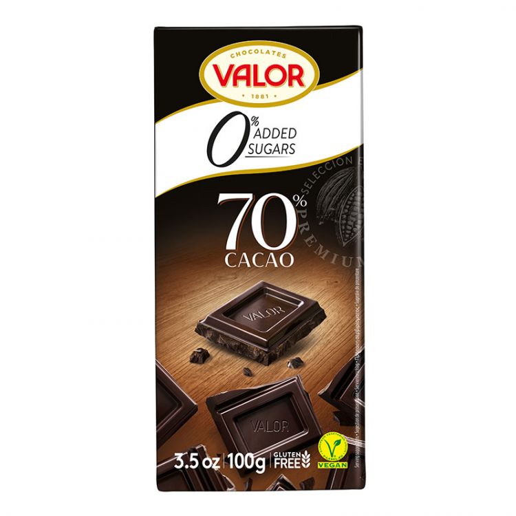 VALOR Čokoláda bez cukru 70% 100 g