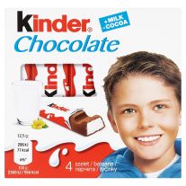 Kinder Chocolate tyčinky z mliečnej čokolády s mliečnou náplňou 4 x 12,5 g
