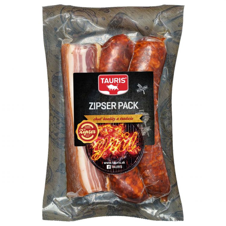 Tauris Zipser pack 350g /Kráľ bok, Zipser domáca a Jelenia klobáska