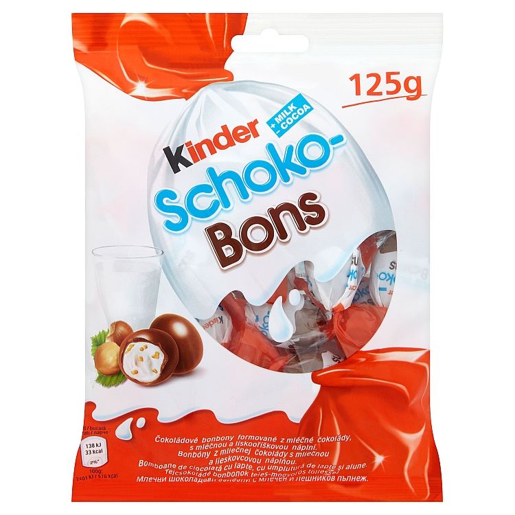 Kinder Schoko Bons bonbóny z mliečnej čokolády s mliečnou a lieskovcovou náplňou 125 g - eDELIA.sk