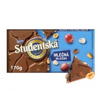 ORION ŠTUDENTSKÁ PEČAŤ mliečna čokoláda s arašidmi, hrozienkami a želé 170 g