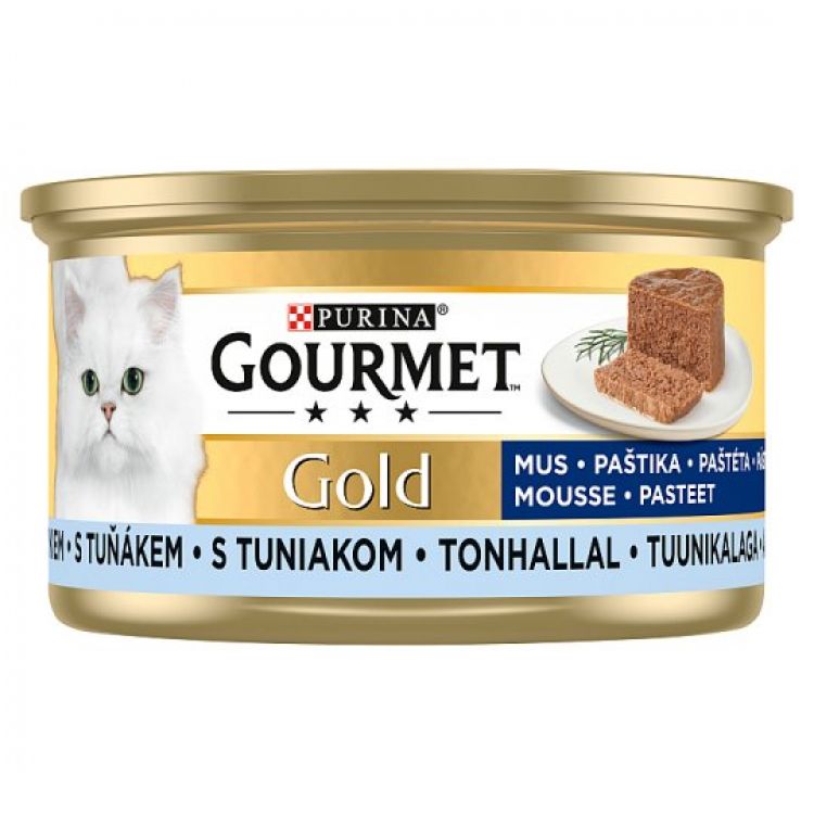 Gourmet Gold konzerva pre mačky tuniak paštéta 85 g