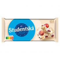 ORION ŠTUDENTSKÁ PEČAŤ biela čokoláda s arašidmi, hrozienkami a želé 170 g