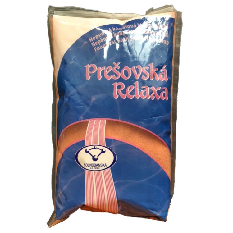 RELAXA PREŠOVSKÁ soľ do kúpeľa 1kg Jahoda (nepenivá)