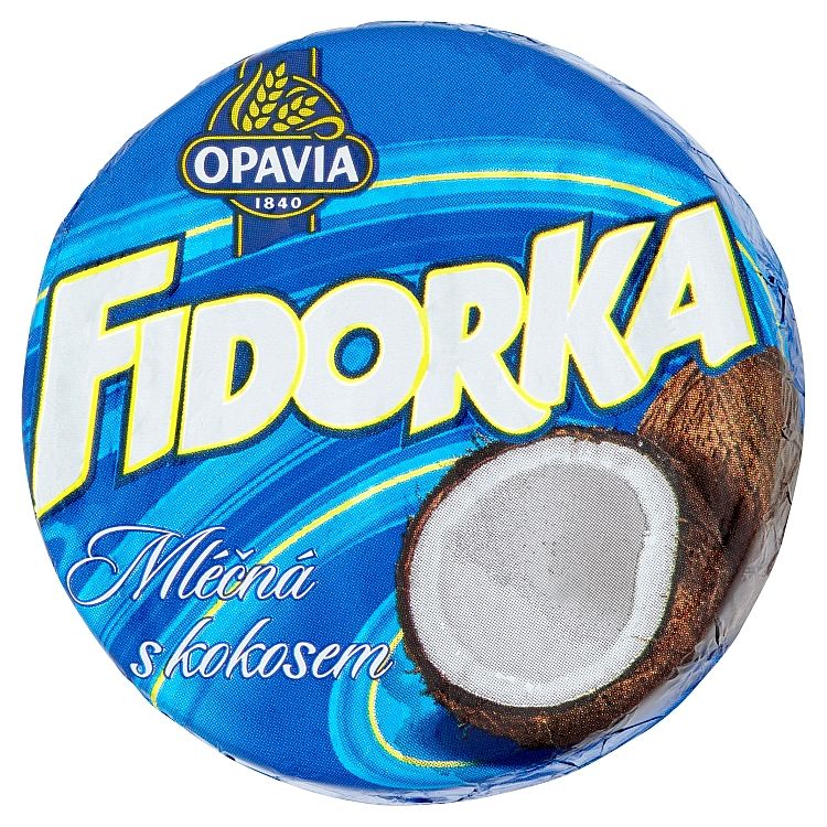 Opavia Fidorka Plnená oblátka s kokosovou náplňou celomáčaná v mliečnej čokoláde 30 g - eDELIA.sk