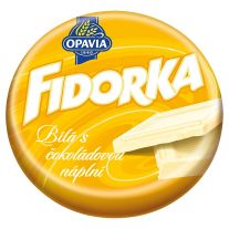 Opavia Fidorka Biela s čokoládovou náplňou, oplátka, žltá 30 g