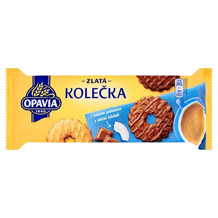 Opavia Zlaté Kolečka s kokosom polomáčané sušienky 146 g