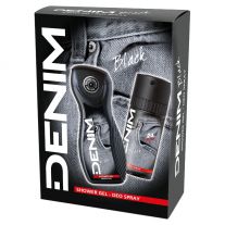 DENIM darčeková kazeta Black sprchový gél 250 ml + deo sprej 150 ml