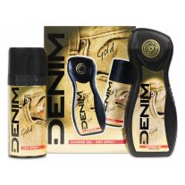DENIM darčeková kazeta Denim Gold sprchový gél 250 ml + deo sprej 150 ml