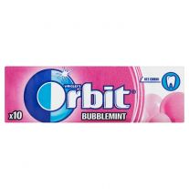 Wrigley's Orbit Bubblemint žuvačka bez cukru s ovocnou a mätovou príchuťou 10 ks v 14 g balení