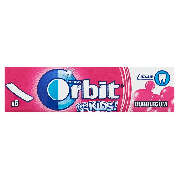 Wrigley's Orbit For Kids! žuvačka bez cukru s ovocnou príchuťou 5 ks 13 g