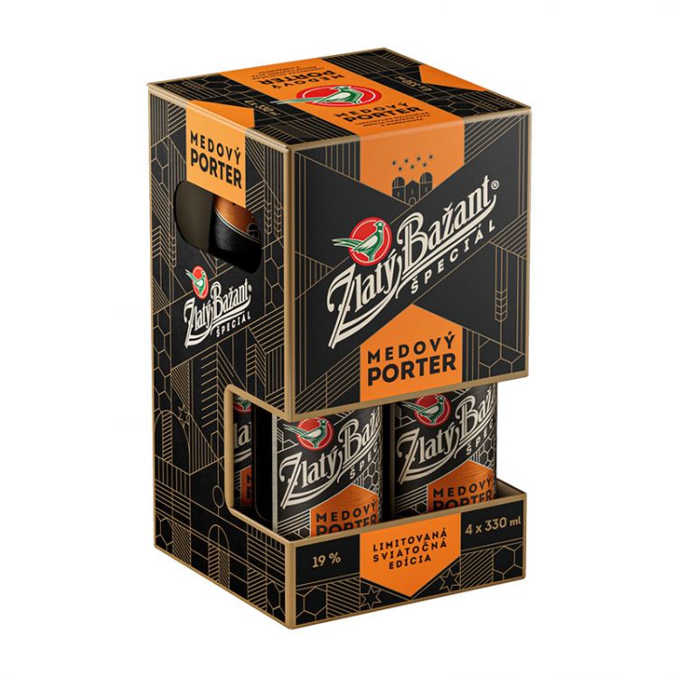 Zlatý Bažant Medový porter 6,7% 4x330 ml fľaša