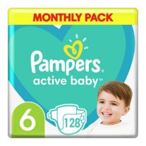PAMPERS Active Baby vel. 6 Extra Large (128 ks)