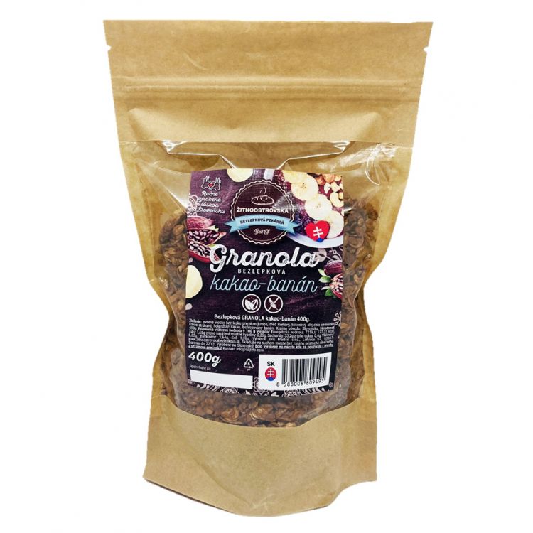 ŽBP Bezlepková granola kakao-banán 400g