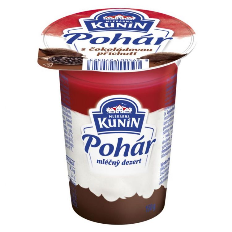 Kunín Pohár mliečny dezert príchuť čokoláda 150 g