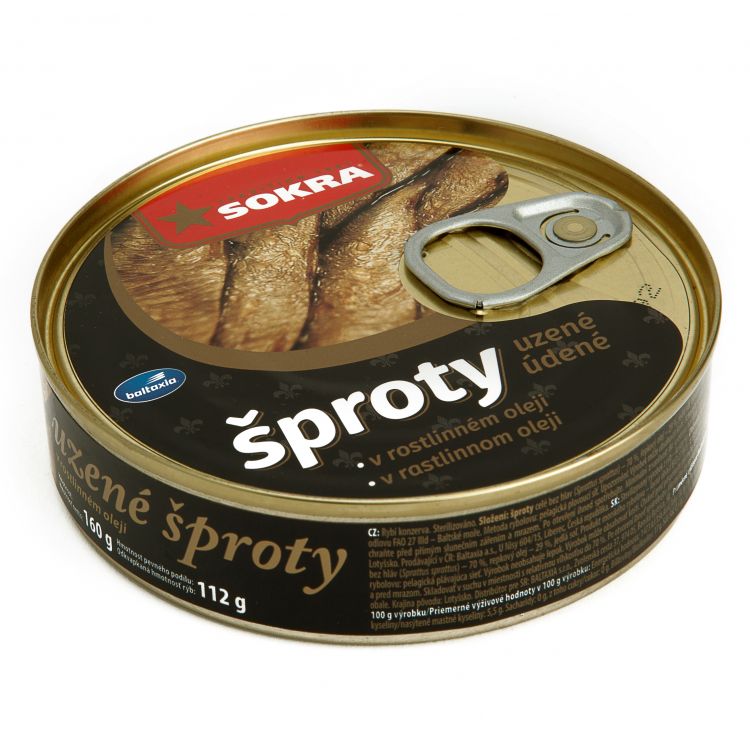 SOKRA Šproty v rastlinnom oleji údené 160 g