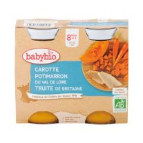 BABYBIO mrkva a tekvica s pstruhom 2x200 g