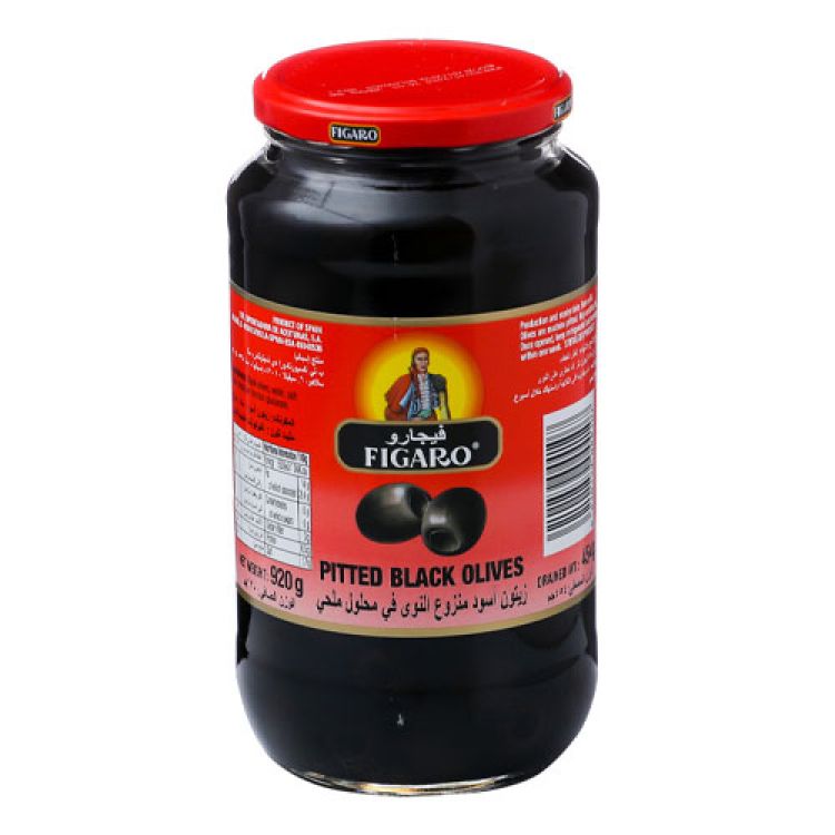 FIGARO Olivy čierne bez kôstky 920g