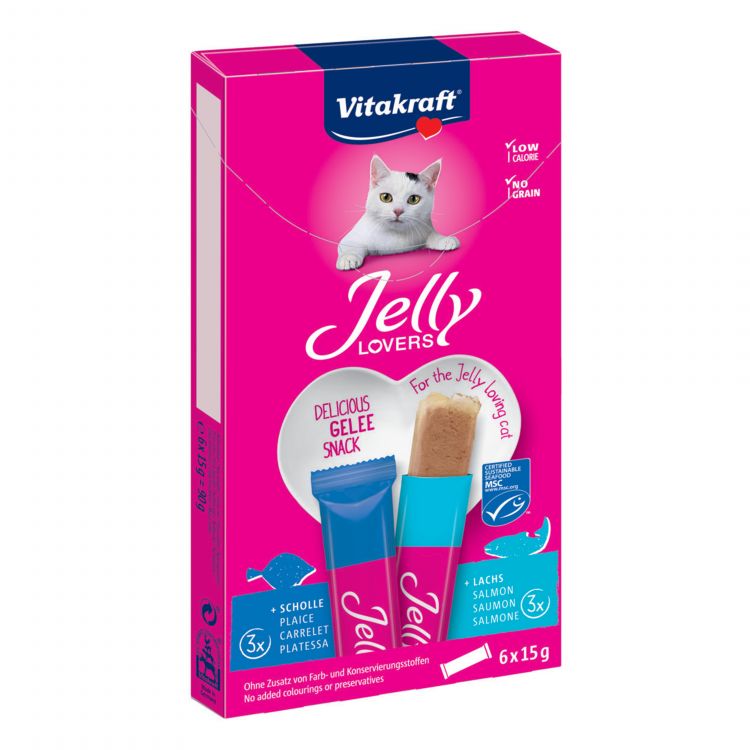 Vitakraft Jelly Lovers losos, platesa 6x15 g